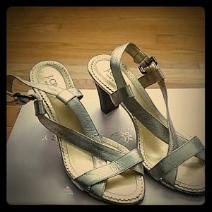 J.Crew Gold Metallic Sandal Heels
